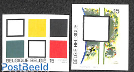 Modern art 2v, imperforated