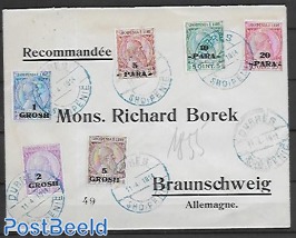Registred letter to the still existing stamp trade Fa. Borek in Braunschweig.