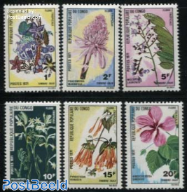 Postage due, tropical flowers 6v
