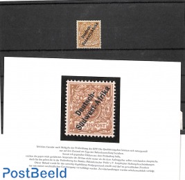 Suedwestafrika, 3pf brite ocre, almost MNH, with attest