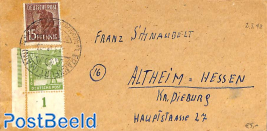 Letter from Frankfurt to Altheim (luftfracht verbindung)
