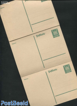 Postcard 5pf 148x105mm, perforated, complete intact set of 5 cards