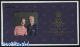 Royal Golden Wedding s/s, Joint Issue Denmark, Greenland
