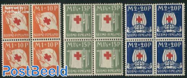 Red Cross 3v, blocks of 4 [+]