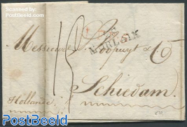 Folding letter from Morlaix to Schiedam