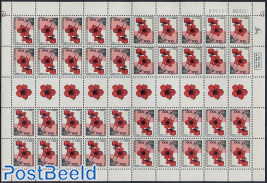 Flower definitives m/s with 40 stamps