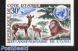 United Nations 25th anniversary 1v, imperforated