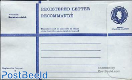 Registered envelope 23p blue, blue paper