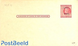 Postcard 2c, overprint on US card