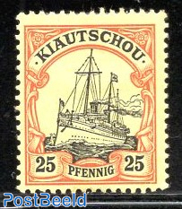Kiautschou, 25pf, Stamp out of set