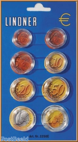 Coin Capsules for Euro coins (8) from 1cent-2euro