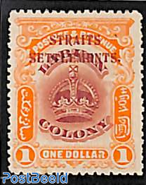 Straits Settlements, 1$, Stamp out of set