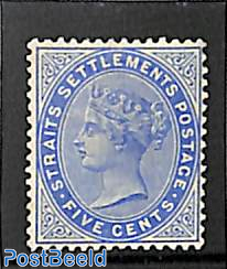 Straits Settlements, 5c, stamp out of set