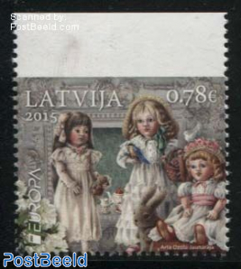 Europa, Old Toys 1v, from booklet (top imperforated)
