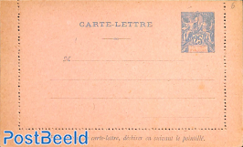Anjouan, Card Letter 25c, without printing date