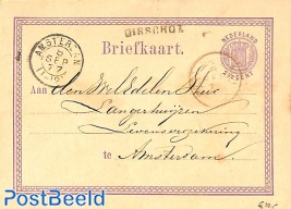 Postcard from OIRSCHOT (naamstempel) to Amsterdam