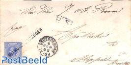 Letter from UITHUISTERMEEDEN (naamstempel) via ONDERDENDAM (kleinrond) to Meppel