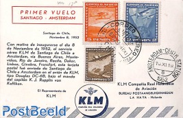 Card first flight Santiago-Amsterdam