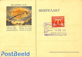 Postcard Postzegeltentoonstelling Ijmuiden 1937, (with lighthouse)