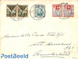 Letter with Red Cross set to Curacao, adv. Koopman Cigars