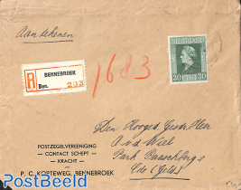 NVPH No. 440 on registered letter from Bennebroek to Ede