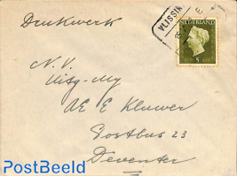 Envelope to Deventer (Railway postmark from Vlissingen)