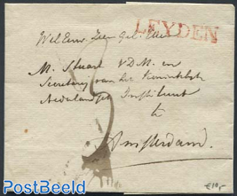 Folding cover from Leiden to Amsterdam with Leiden Mark
