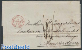 Folding letter from the Hague to Amsterdam
