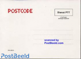 Postcard POSTCODE Dienst PTT