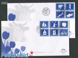 Dutch symbols 10v FDC (2 covers)