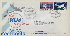 40 years KLM 2v FDC with address
