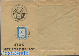 Envelope from The Netherlands, postage due 10cent