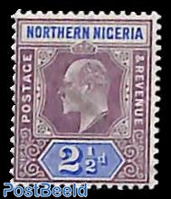 Northern Nigeria, 2.5d, WM Crown-CA, Stamp out of set