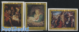 Christmas, Rubens paintings 3v, imperforated