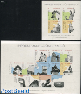 Austrian Impressions 2 s/s, imperforated, NOT VALID FOR POSTAGE