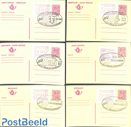 Lot of 6 postcards with special cancellations