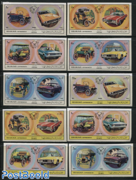 Stamp Day, American automobiles 10v, imperforated