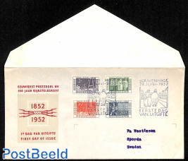 Stamp centenary FDC, typed address, open flap