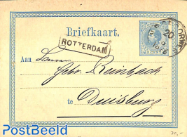 Postcard 5c, used, N.R. SPOORWEG
