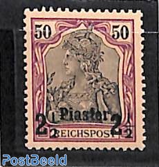 German Post, 2.5Pia on 50Pf, Stamp out of set