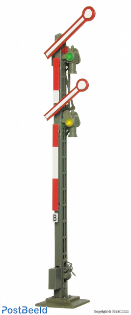 Semaphore home signal, small mast, with 2 coupled arms