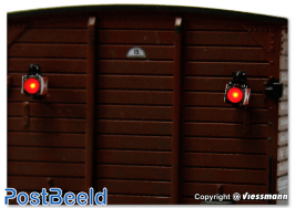 H0 Train rear lanterns with LED, 2 pieces