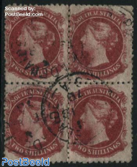 2Sh, Block of 4 stamps [+], used
