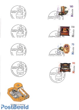 Music boxes 4v, FDC (4 covers)