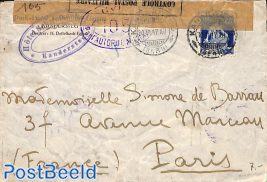 Censored letter from Geneve to Paris