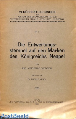 Die Entwertungsstempel auf den Marken des Königreichs Neapel, 20p, 1929