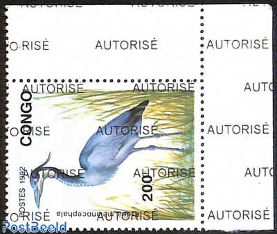 heron, bird, overprint