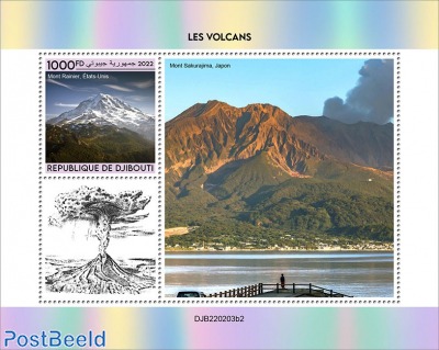 Volcanoes (Mount Rainier, USA) Background info: Mount Sakurajima, Japan [s/s 1000FD]