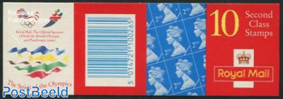 Definitives booklet, 10x2nd, The Spirit of the Olympics (Harrison)