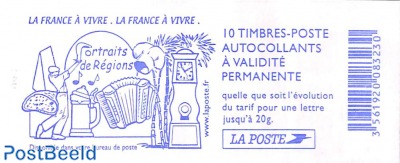 Portraits de Régions, Booklet 10x timbre rouge s-a